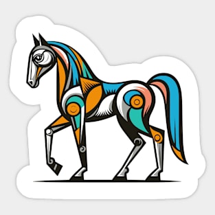 Horse illustration. Illustration of a horse in cubism style Sticker